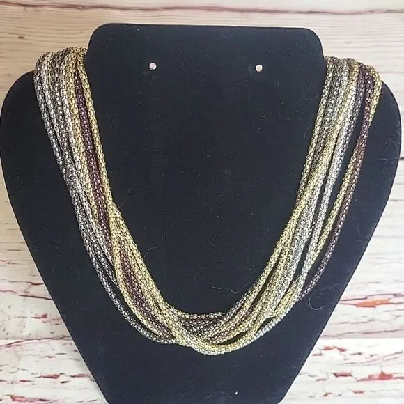 Vintage Multi Color Chain Necklace - Picture 2 of 4